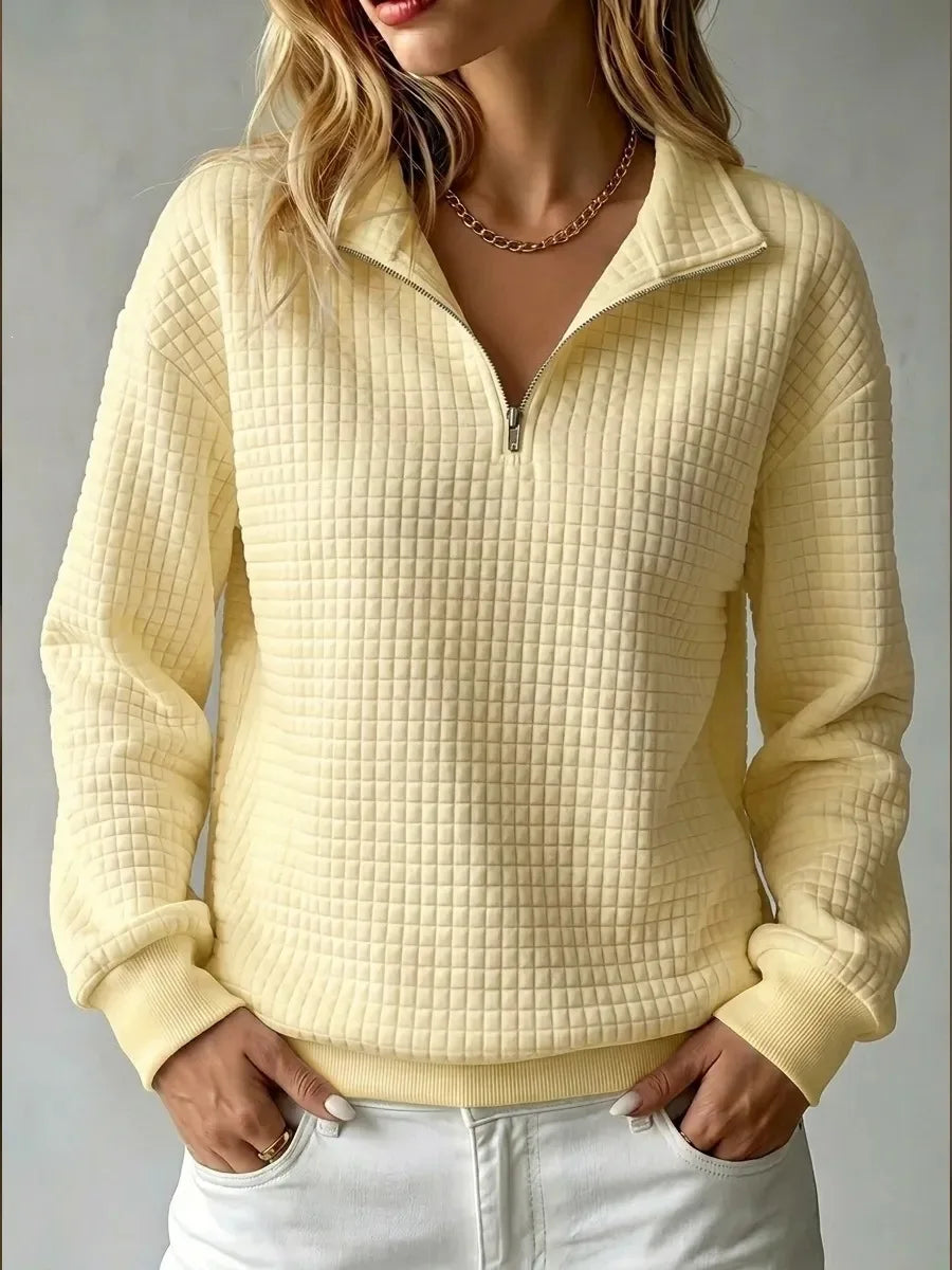 Ainsley Waffle Half Zip Sweater