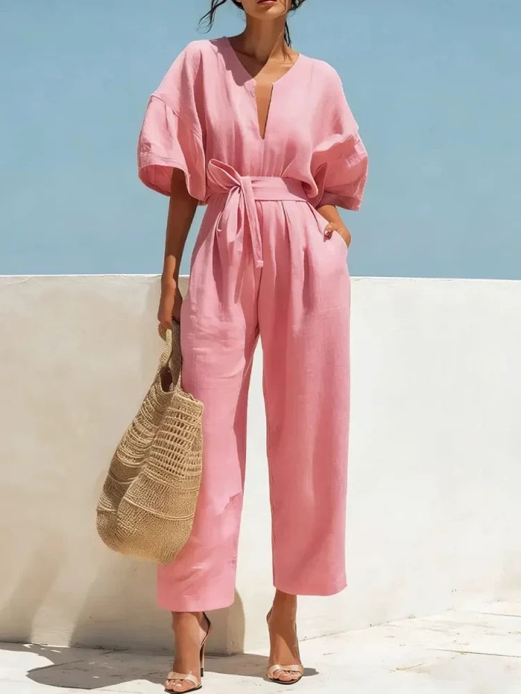 Zalira Summer Linen Jumpsuit