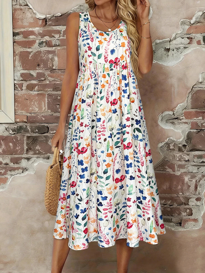 Karen Floral Sleeveless Midi Dress