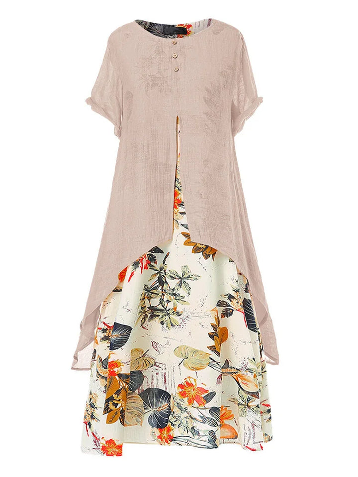 Camellia Floral Patchwork Maxi Dress