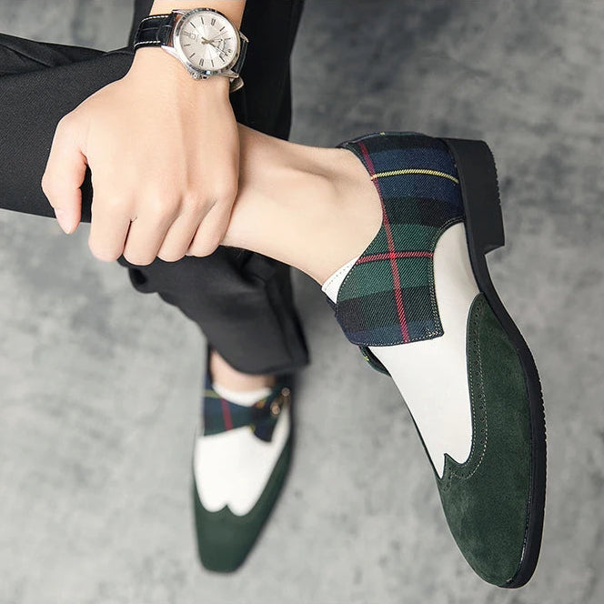 Prescott Tartan Monk Strap Shoes