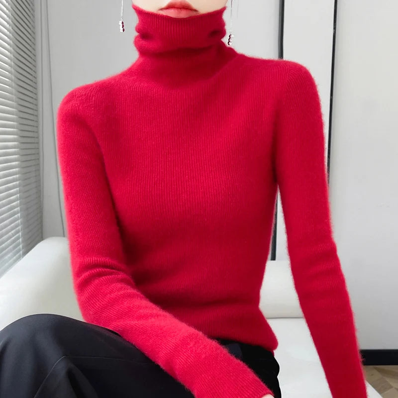 Delphine Ribbed Turtleneck Sweater