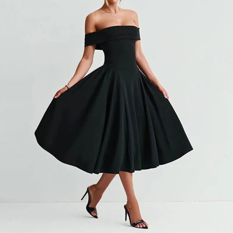 Tacia Off Shoulder Wedding Guest Dress