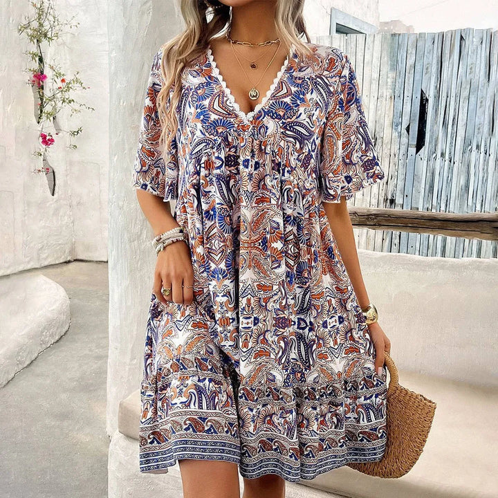 Emmeline Boho Floral Mini Dress