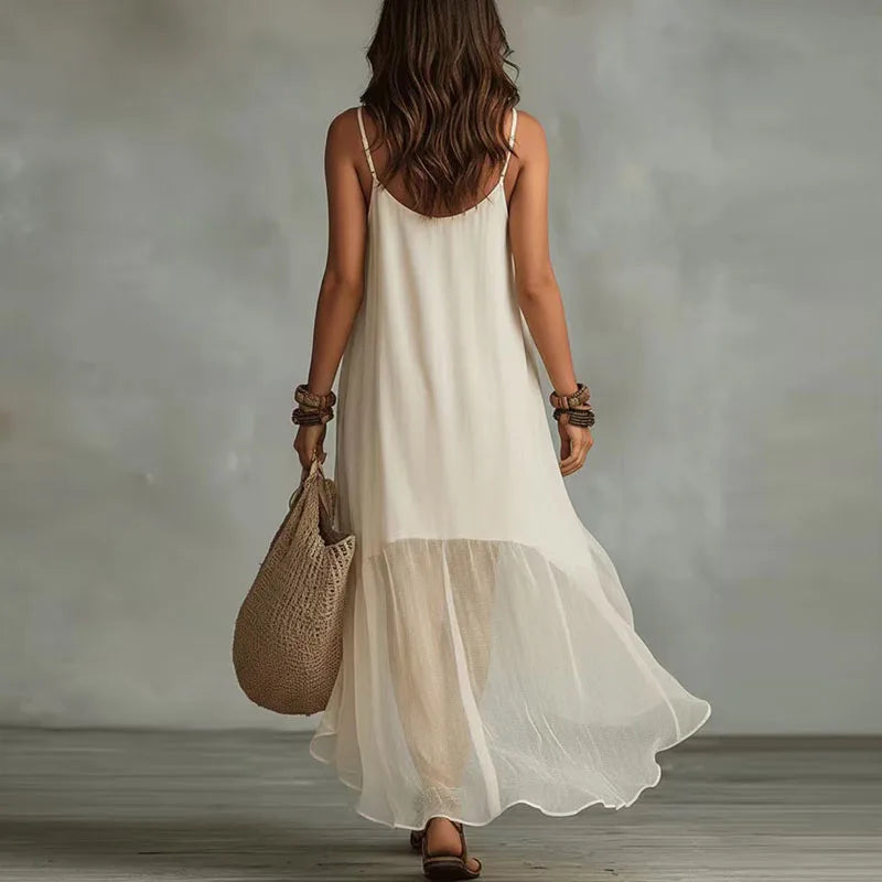 Deborah Flowy Ruffle Maxi Dress