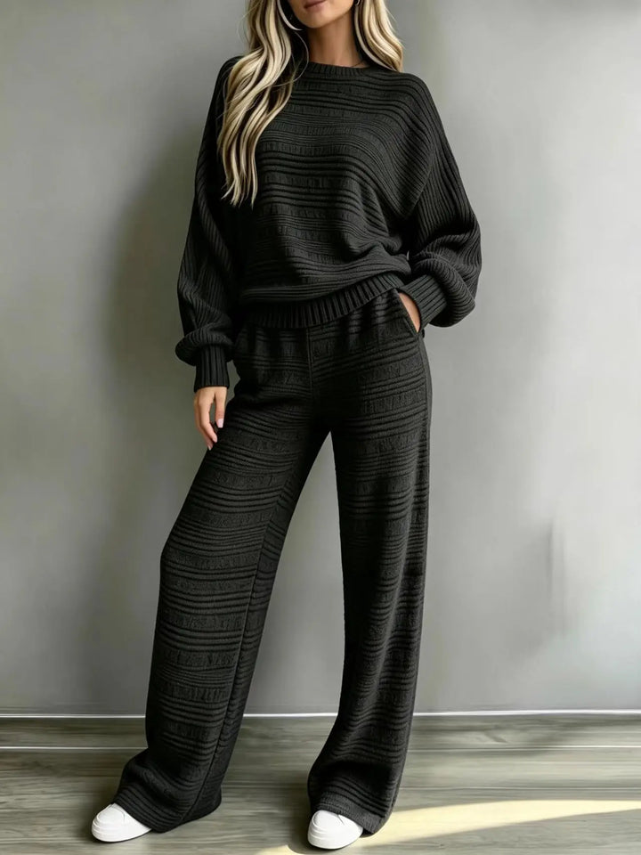 Selene Cozy Stripe Matching Set