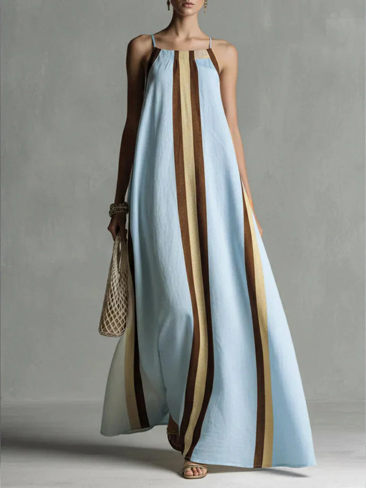 Beatrice Comfortable Striped Sleeveless Maxi Dress