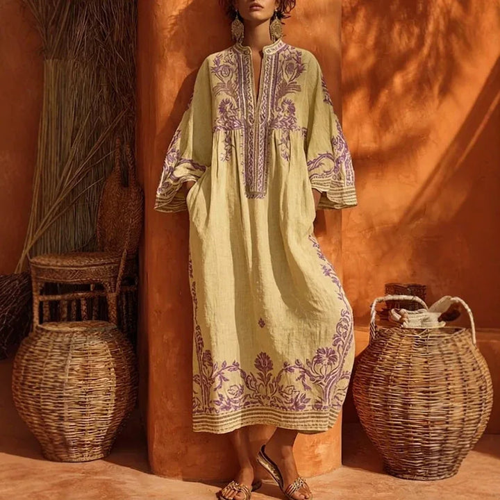 Savannah Bohemian Short Sleeve Maxi Dress