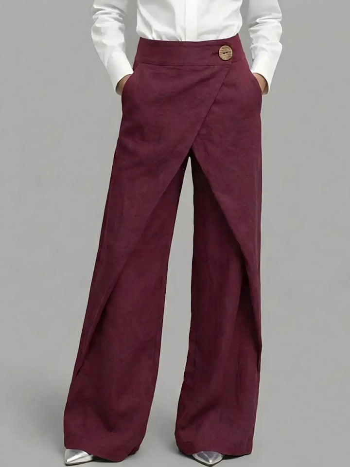 Abby Wrap Linen Wide Leg Pants