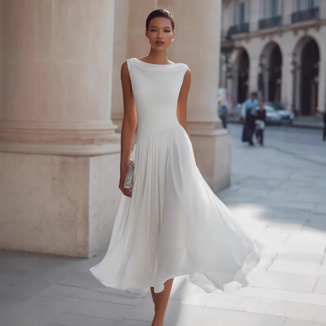 Holly Flowing Pleated Midi Dress