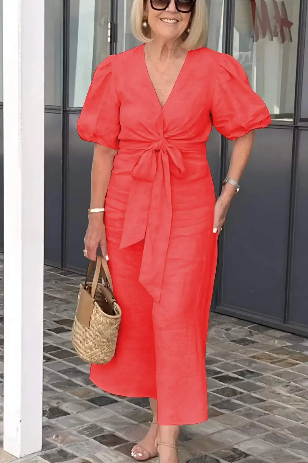 Natalie Relaxed Tie Waist Midi Dress