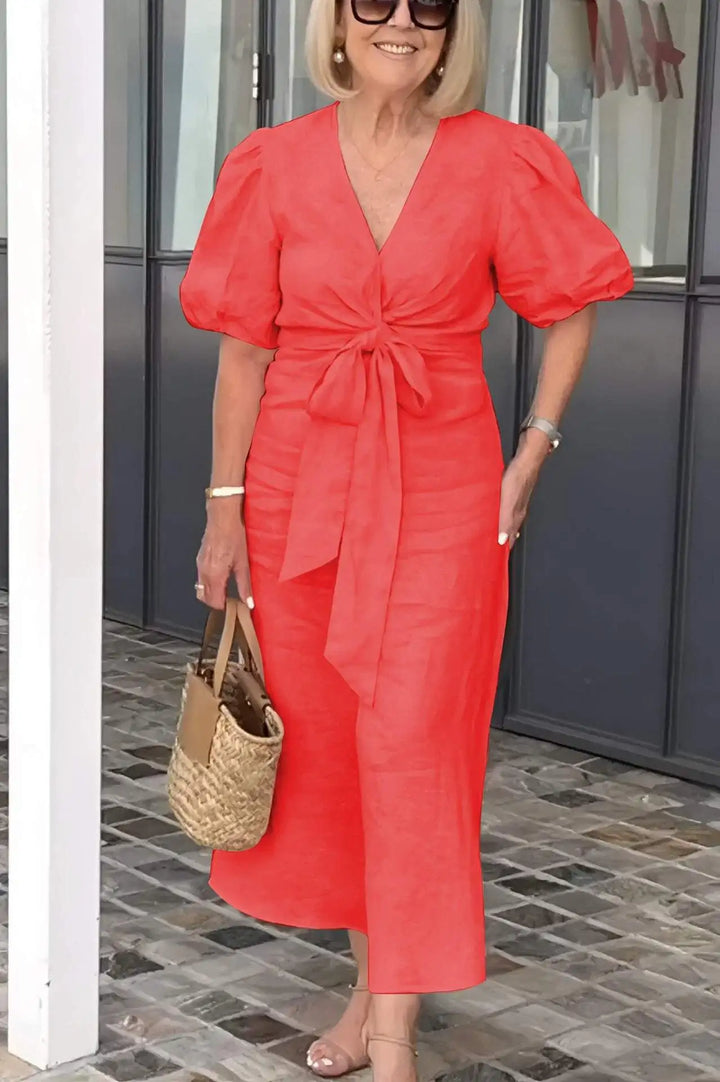 Natalie Relaxed Tie Waist Midi Dress