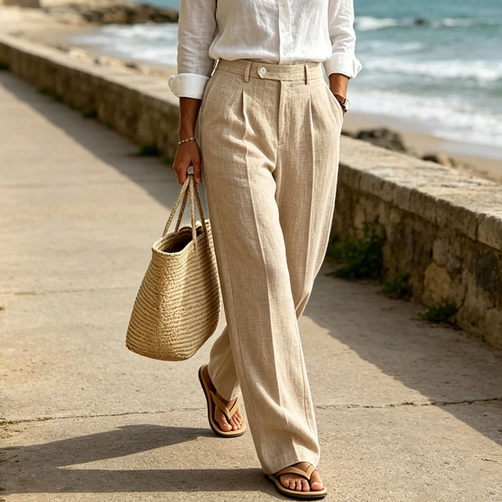Wyatt Straight Leg Linen Trousers