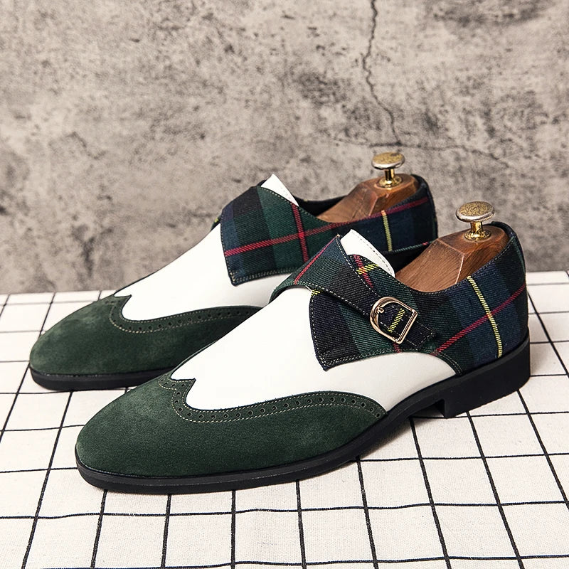 Prescott Tartan Monk Strap Shoes