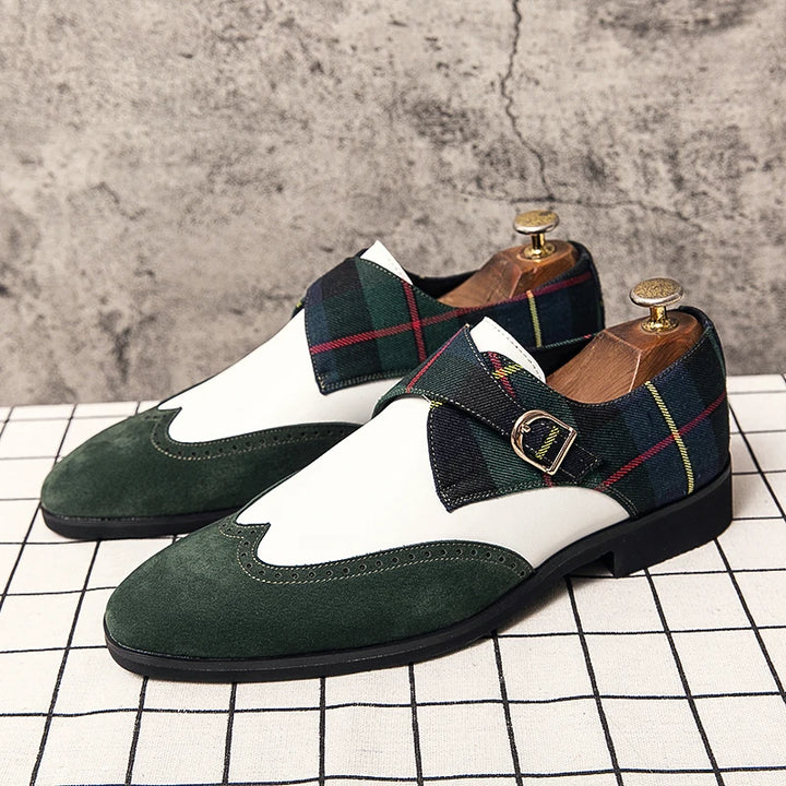 Prescott Tartan Monk Strap Shoes