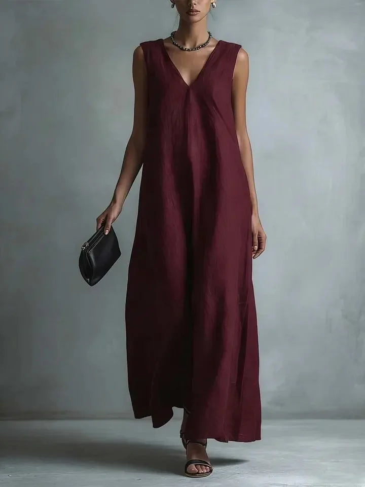 Aurora Breathable Cotton Linen Long Dress