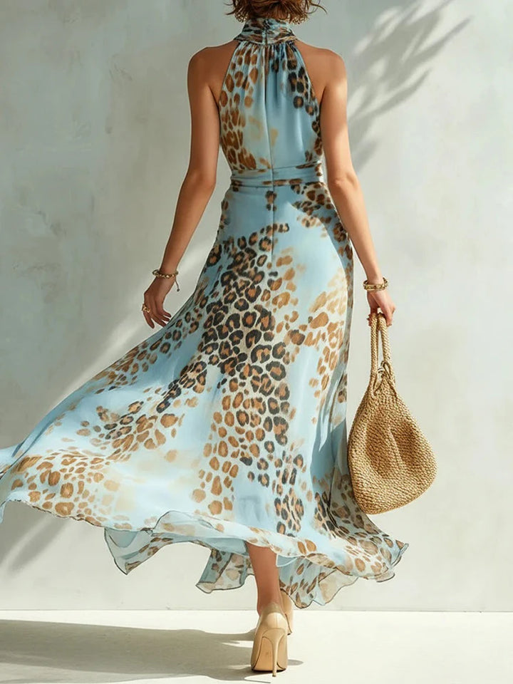 Elara Leopard Print Maxi Dress