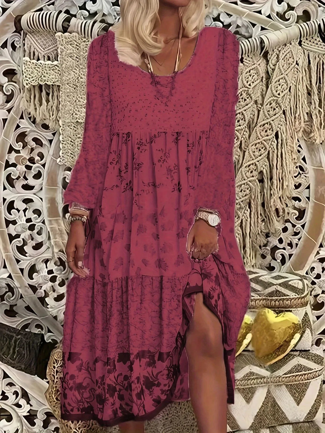 Maren Boho Floral Maxi Dress
