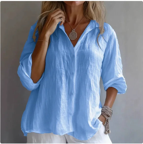 Raina Breathable Linen Button Shirt