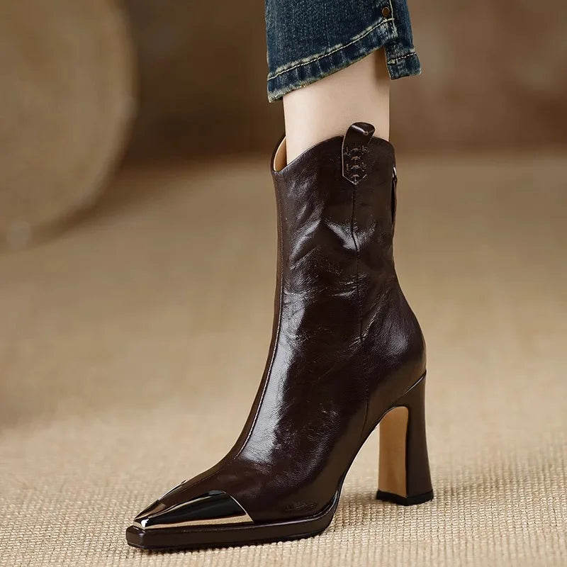 Elora Leather Ankle Boots