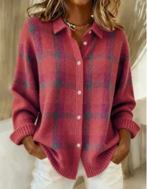 Maren Plaid Knit Cardigan