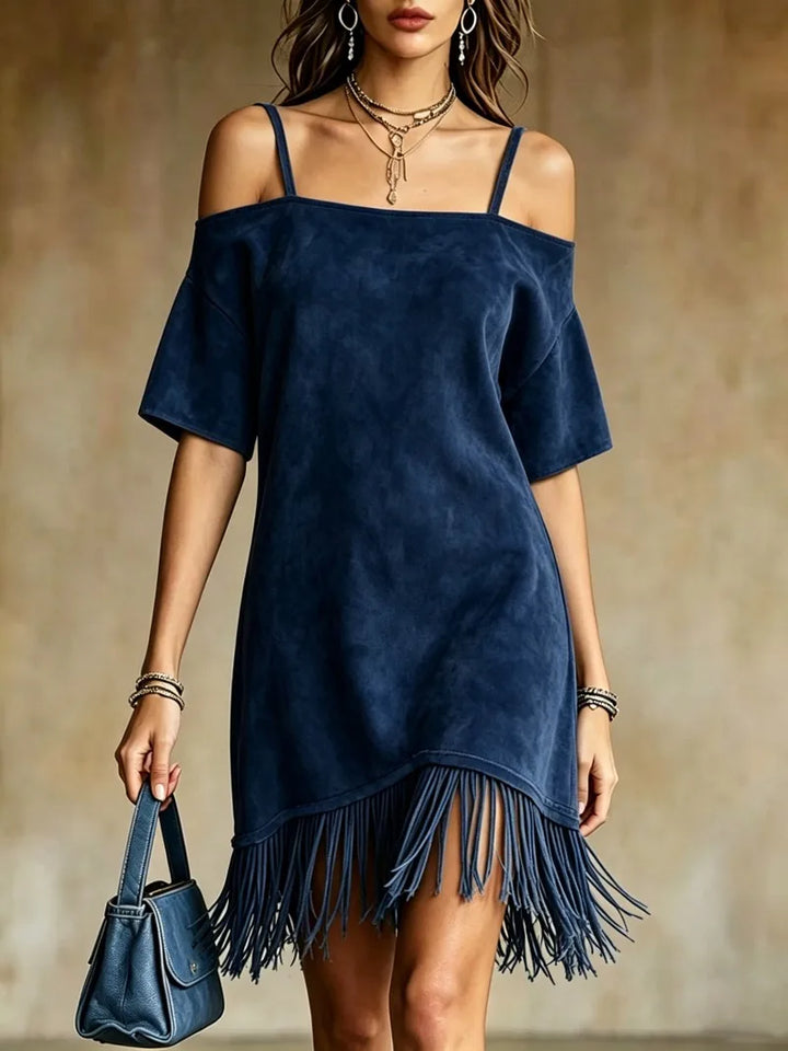 Jade Fringe Mini Dress