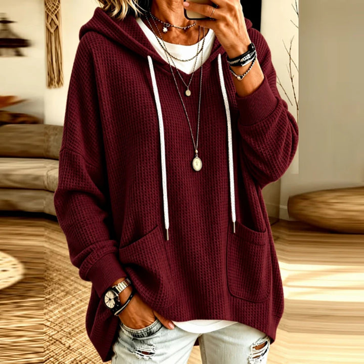 Brenna Waffle Pullover Hoodie