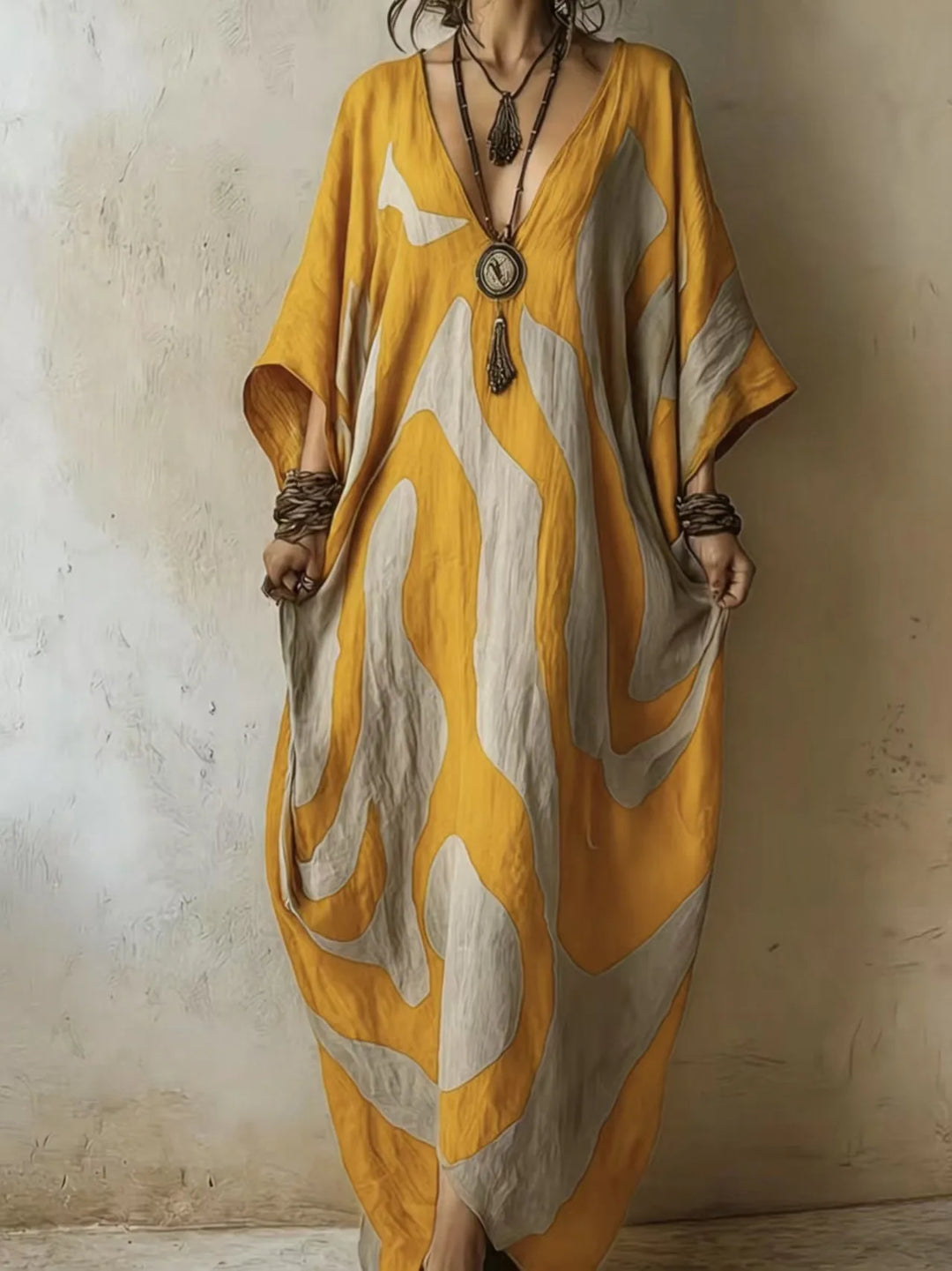 Coralie Abstract Print Maxi Dress