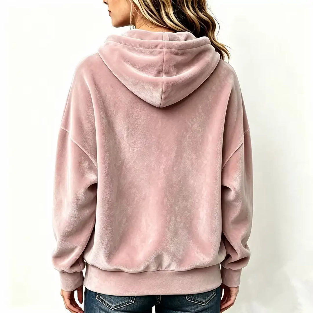 Annelise Drawstring Velvet Hoodie