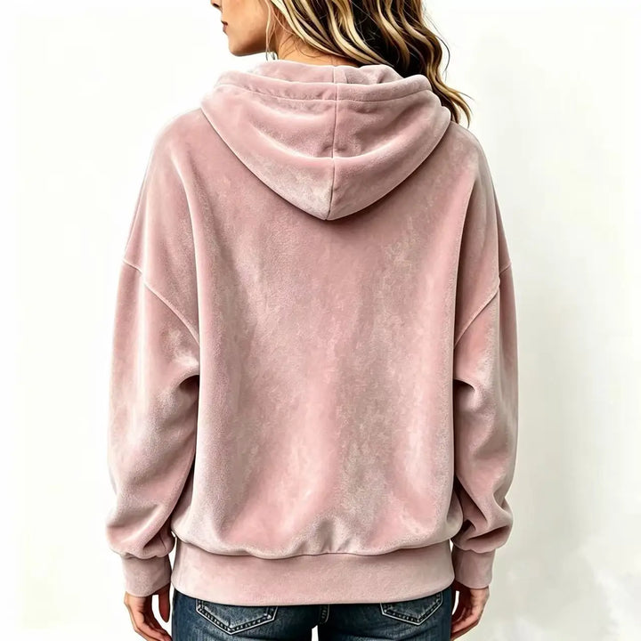 Annelise Drawstring Velvet Hoodie
