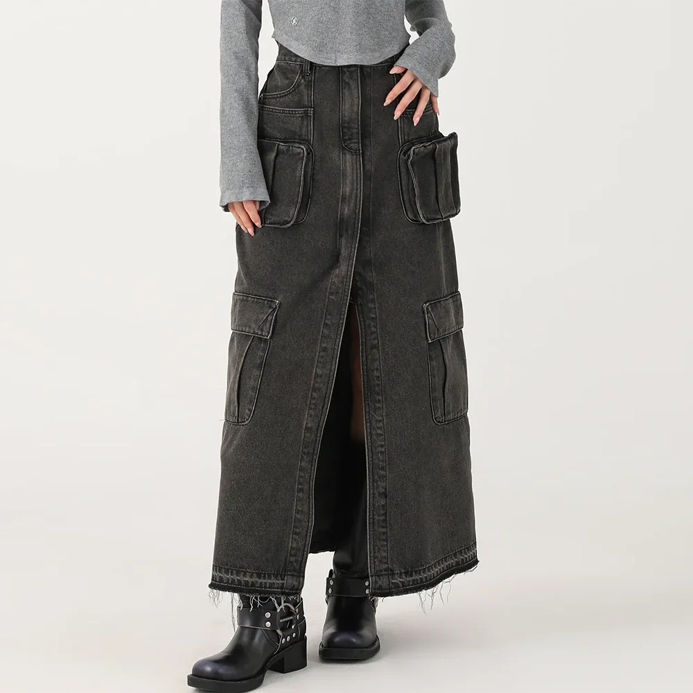 Sierra Cargo Pocket Denim Skirt