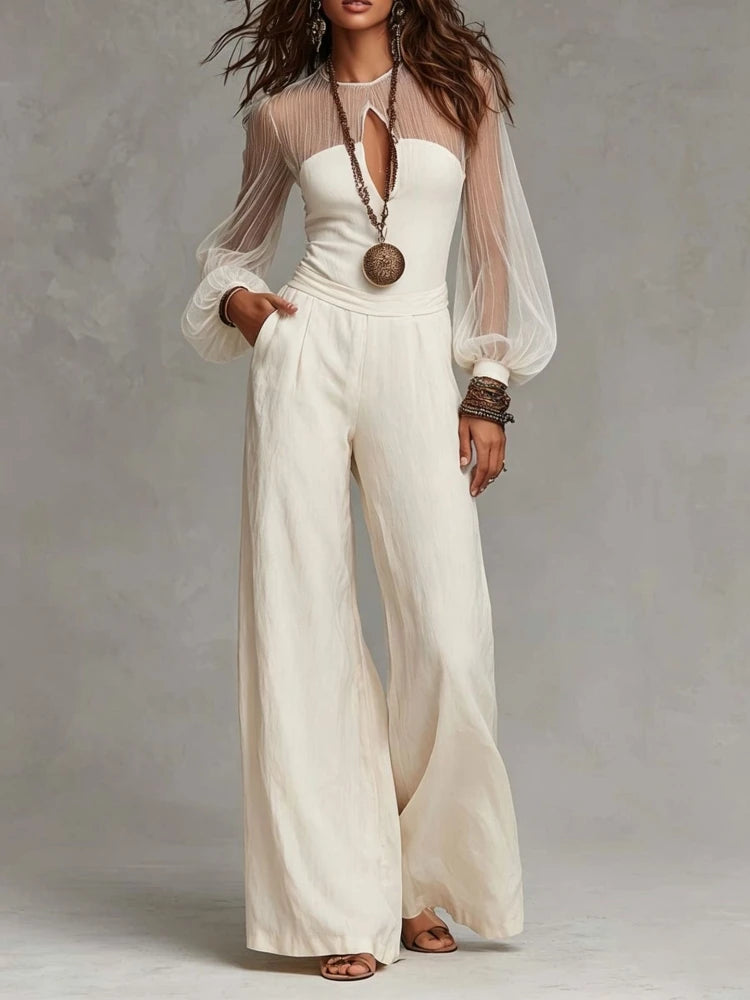 Calista Lantern Sleeve Jumpsuit