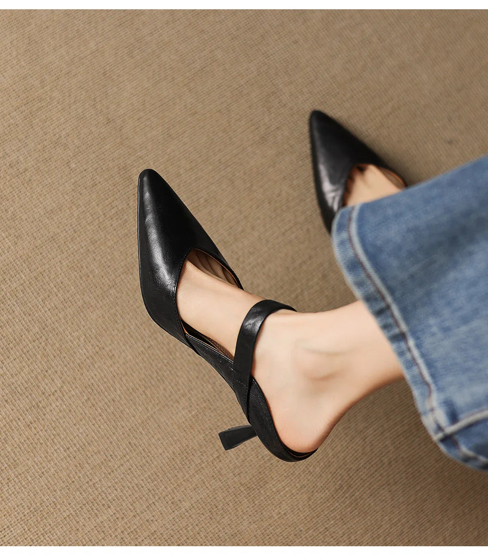 Margot Genuine Leather Kitten Heel