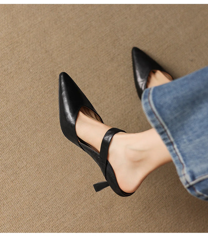 Margot Genuine Leather Kitten Heel