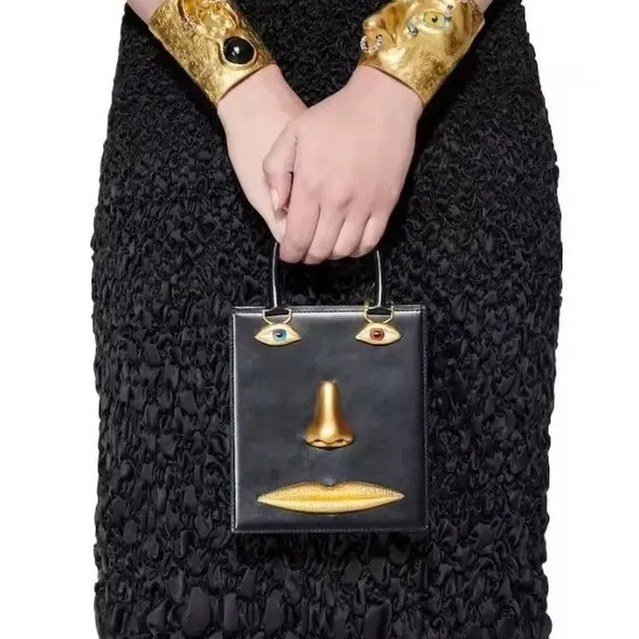 Genevieve Statement Face Top Handle Bag