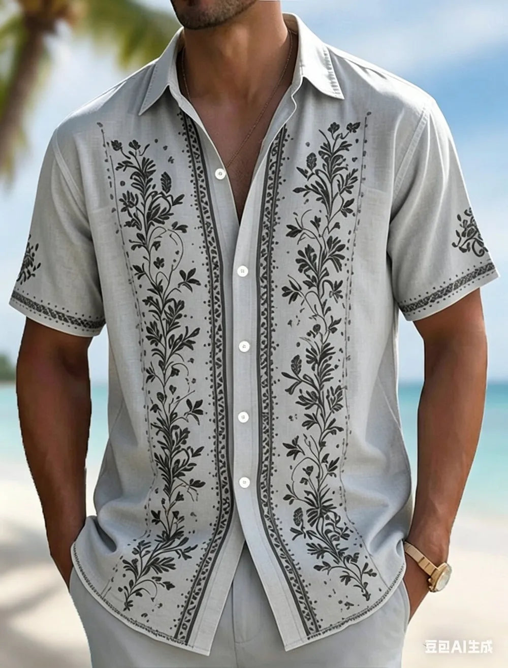 Declan Embroidered Vacation Shirt