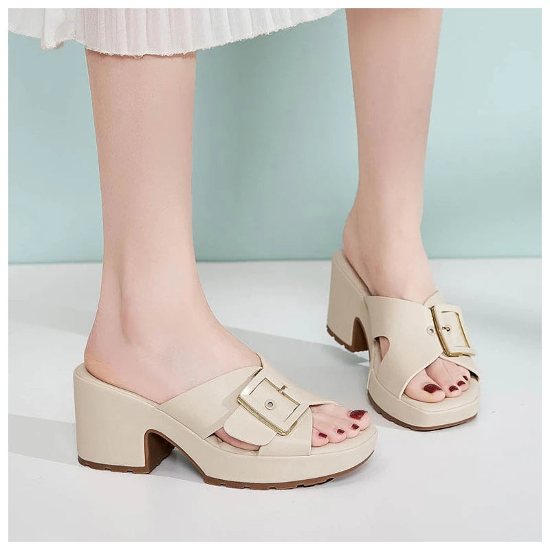 Jessica Orthopedic Buckle Heeled Sandals
