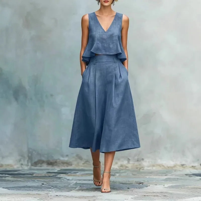 Vera Ruffle Linen Set