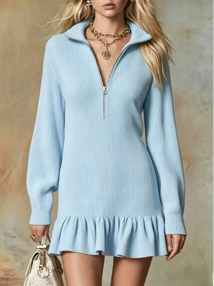Elara Half Zip Knit Mini Dress
