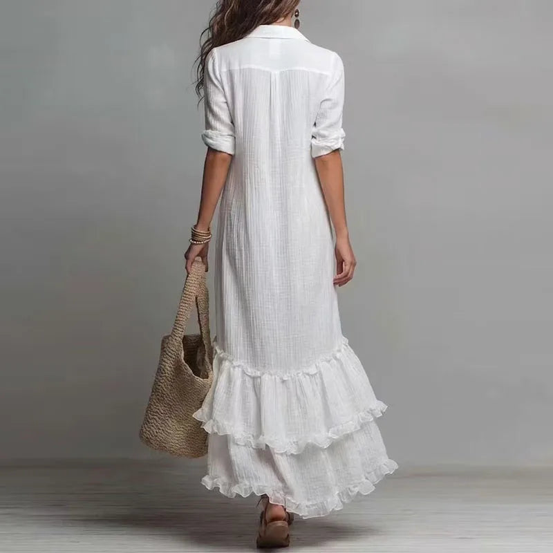 Caroline Ruffle Hem Maxi Dress