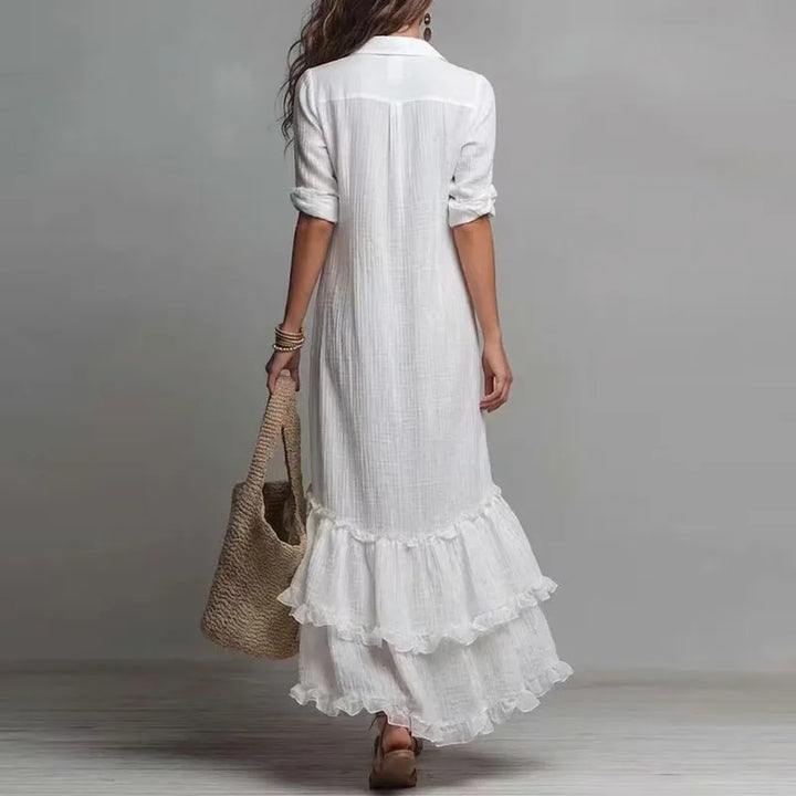 Caroline Ruffle Hem Maxi Dress