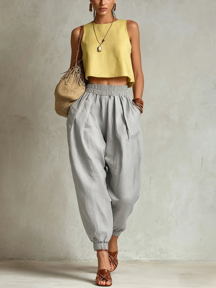 Ashley Elastic Waist Harem Trousers
