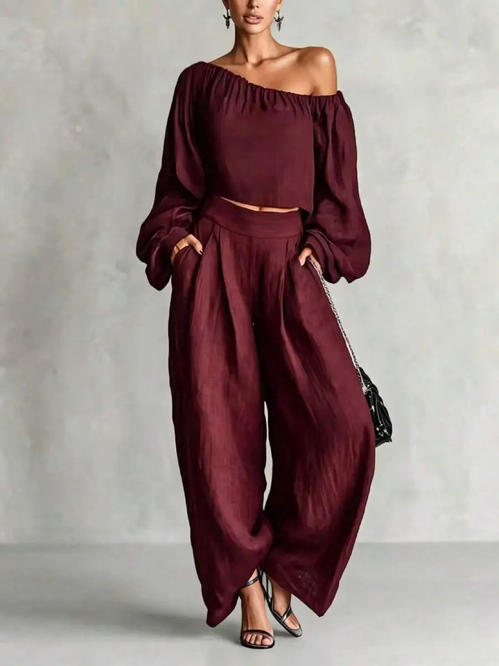 Lyra Off Shoulder Trouser Set