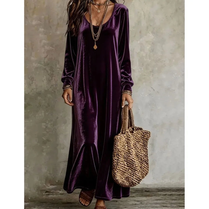 Selene Velvet Finish Maxi Dress