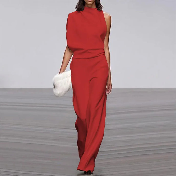 Valentina Draped One-Shoulder Jumpsuit