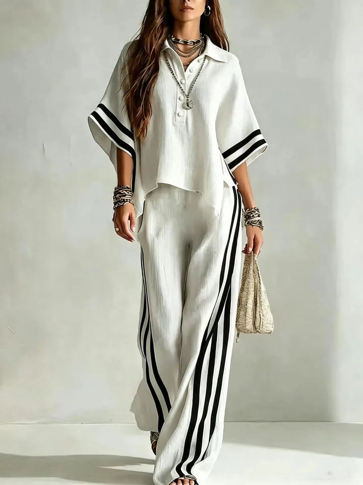 Marlena Striped Wide Leg Pant Set