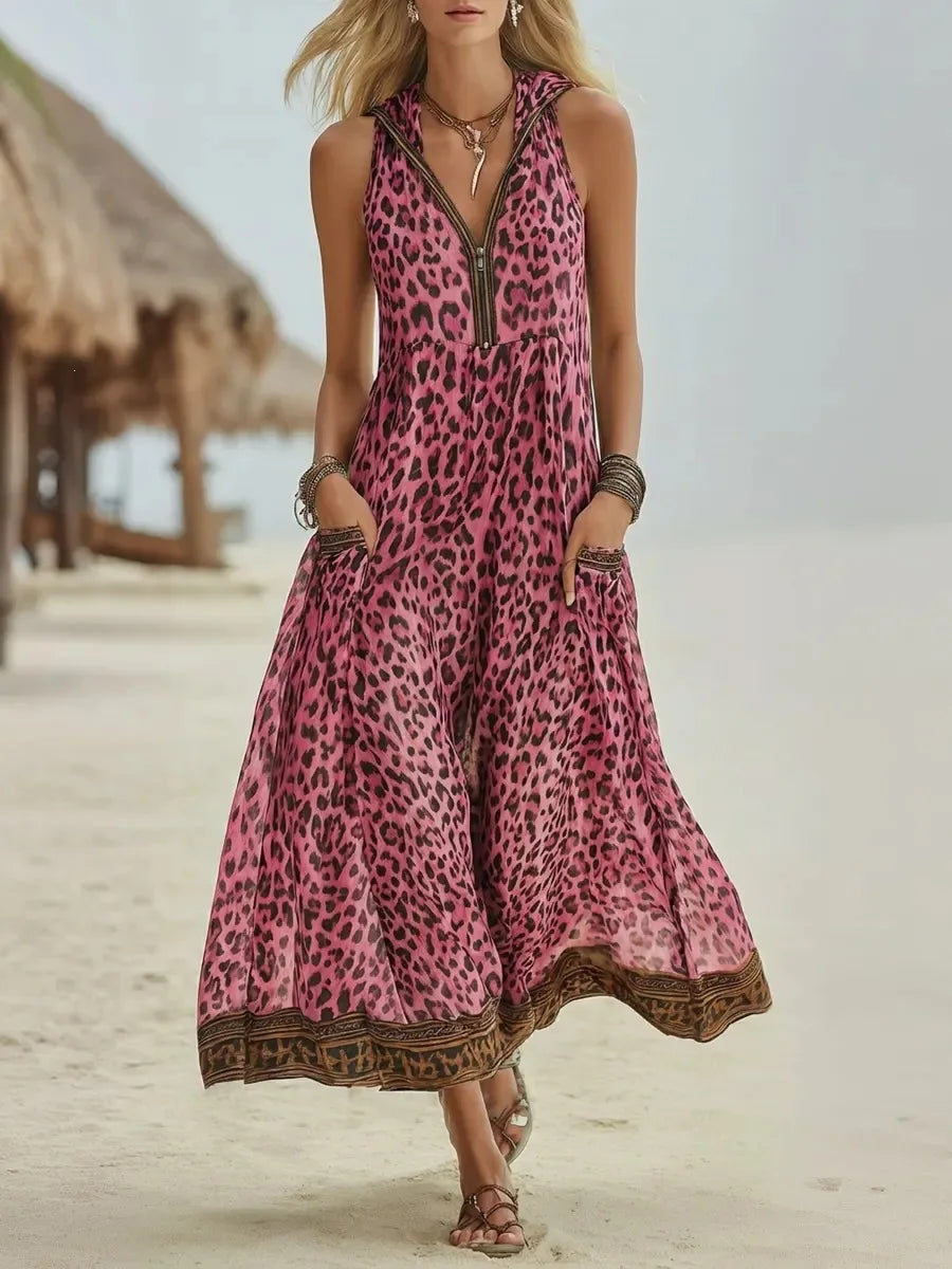 Dakota Flowy Leopard Maxi Dress