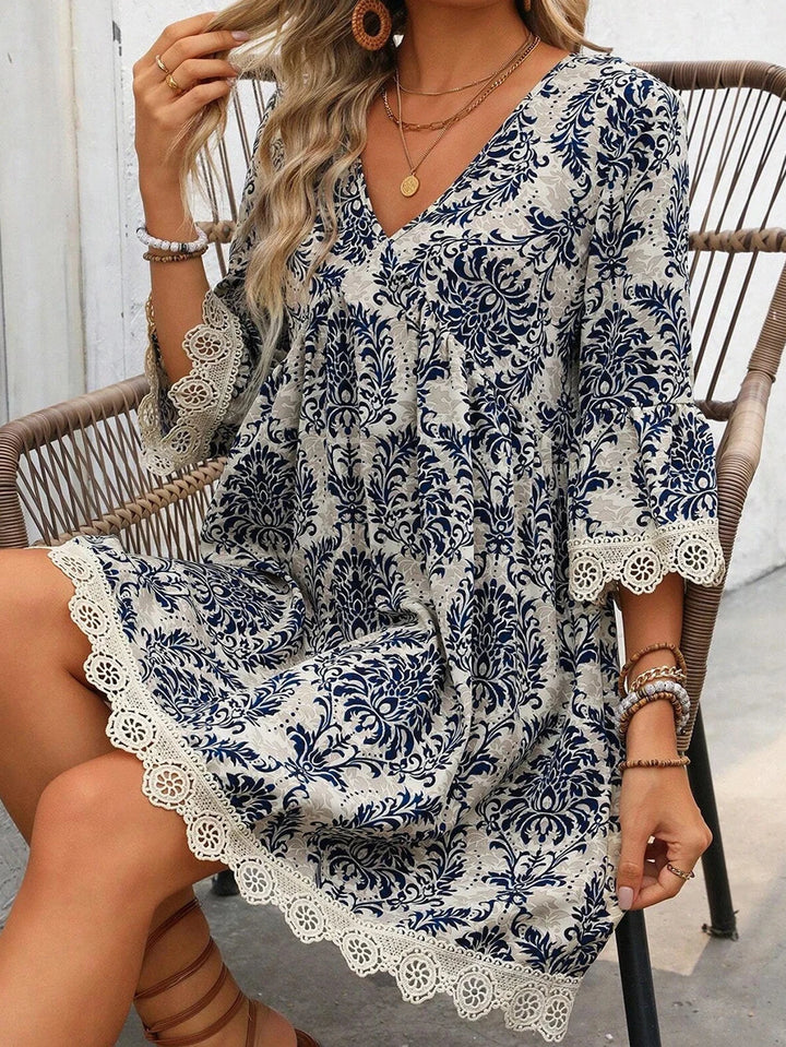 Daphne Bohemian Lace Mini Dress