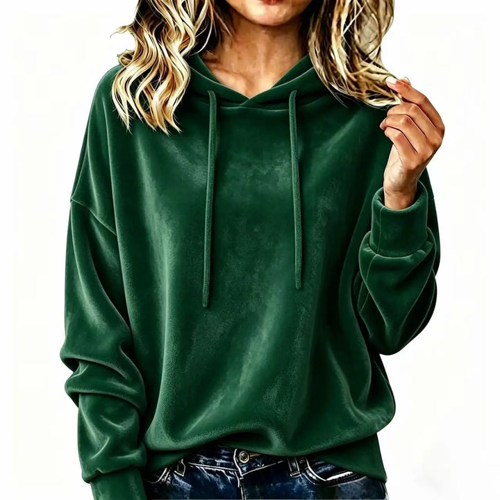 Annelise Drawstring Velvet Hoodie