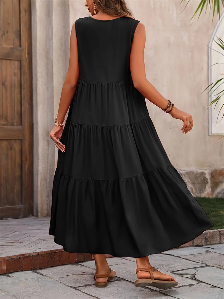 Rosalie Sleeveless Tiered Maxi Dress